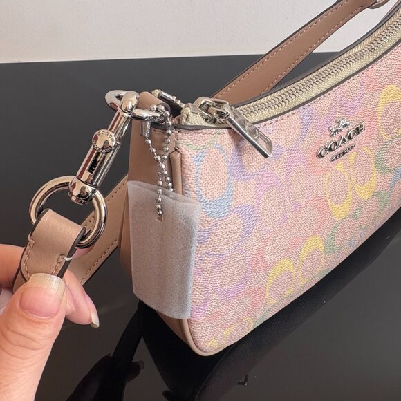 COACH Teri Rainbow Signature Canvas Shoulder Bag - Picture 5 of 8